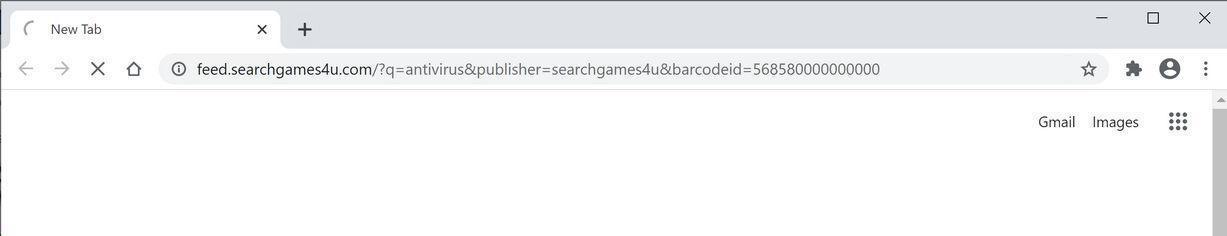 Image: Chrome browser is redirected to SearchGames4U Search