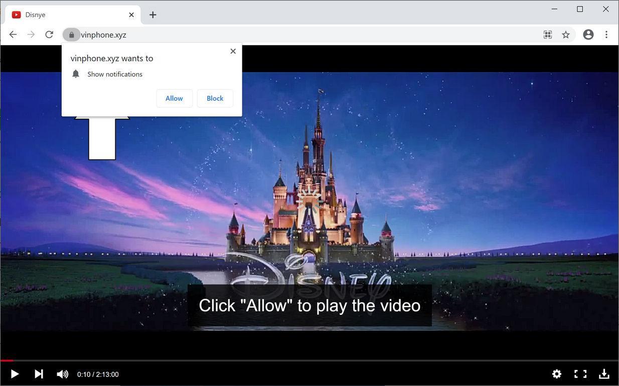 Image: Chrome browser is redirected to Vinphone.xyz