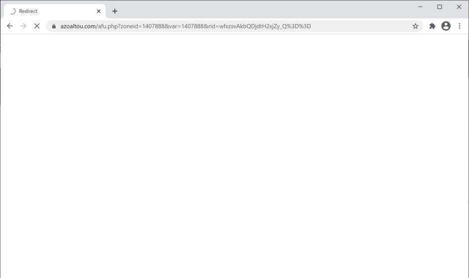 Image: Chrome browser is redirected to Azoaltou.com