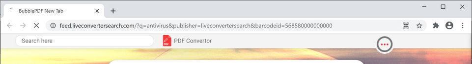 Image: Chrome browser is redirected to LiveConverterSearch Search