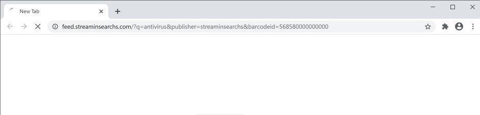 Image: Chrome browser is redirected to StreaminSearchs Search