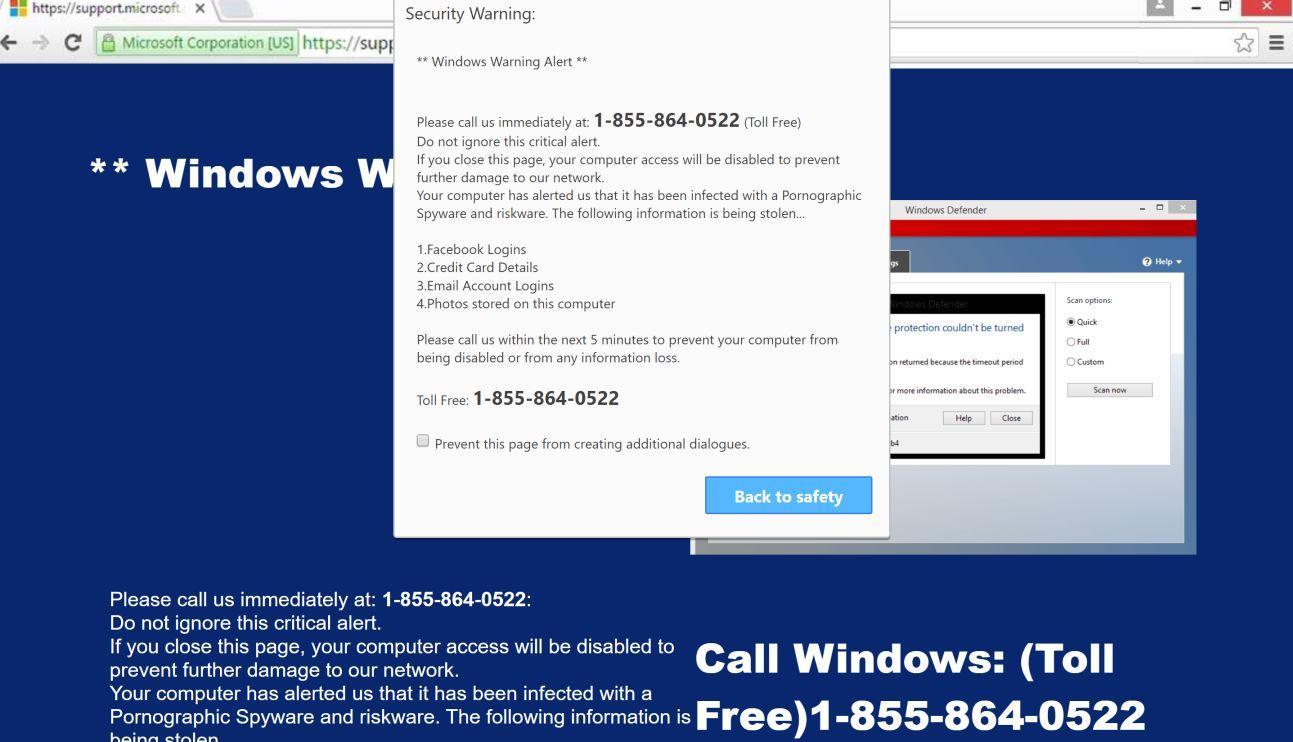 microsoft Windows 보안 웹사이트 탐색기 맬웨어