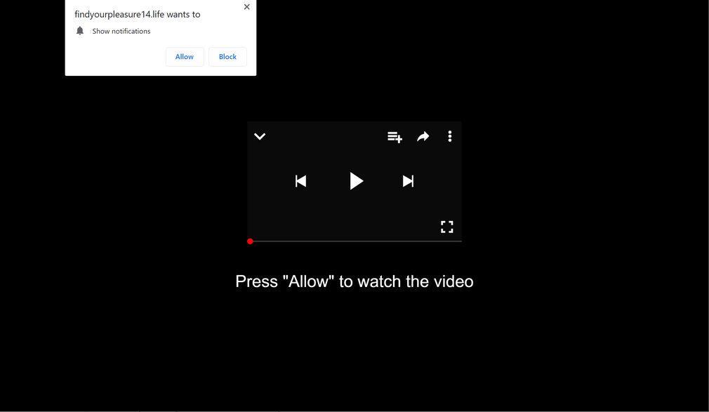 Image: Chrome browser is redirected to Findyourpleasure14.life