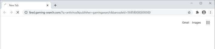 Image: Chrome browser is redirected to GamingSearch Search