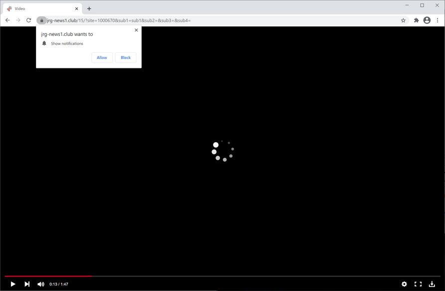 Image: Chrome browser is redirected to Jrg-news1.club