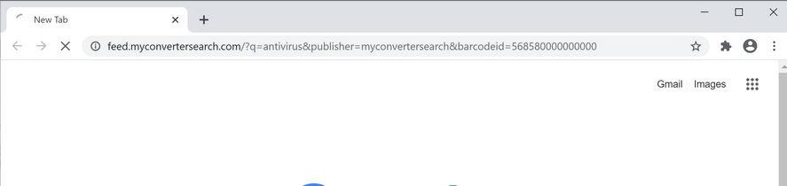 Image: Chrome browser is redirected to MyConverterSearch Search