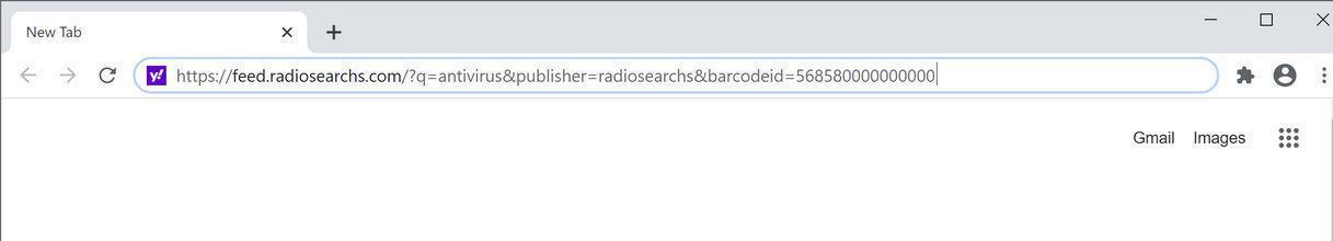 Image: Chrome browser is redirected to RadioSearchs Search