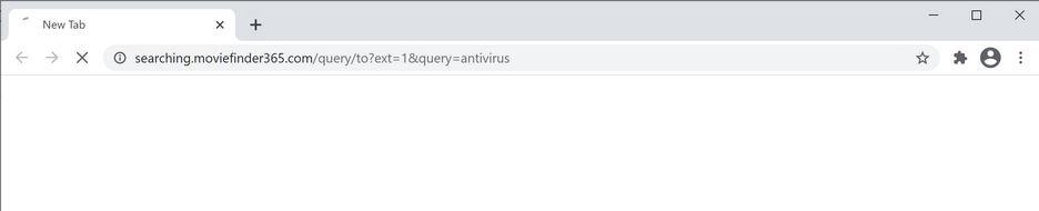 Image: Chrome browser is redirected to Searching.moviefinder365.com