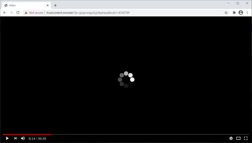Image: Chrome browser is redirected to Trustcontent.monster