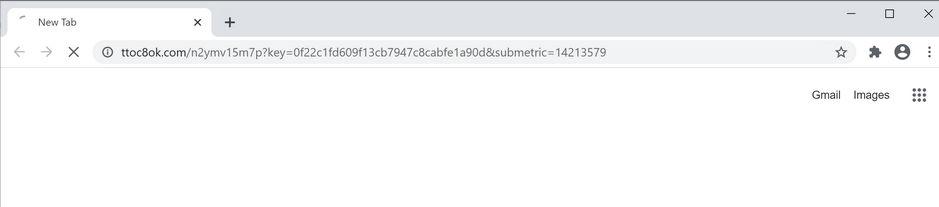 Image: Chrome browser is redirected to Ttoc8ok.com
