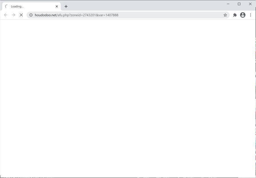 Image: Chrome browser is redirected to Houdodoo.net