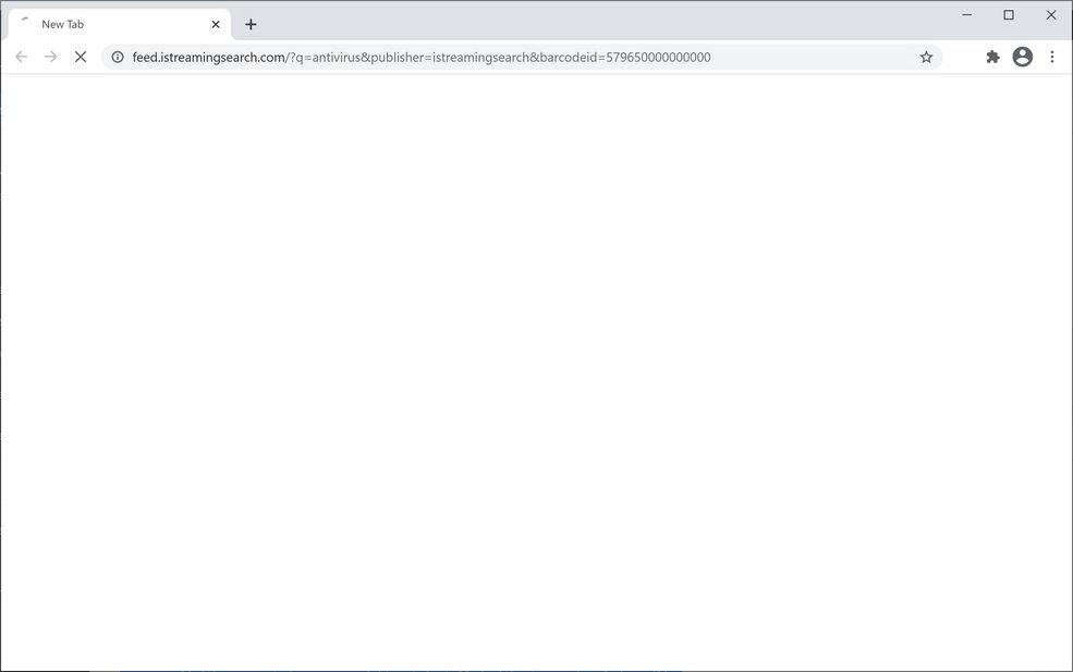 Image: Chrome browser is redirected to IStreamingSearch Search