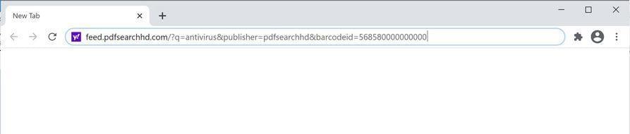 Image: Chrome browser is redirected to PDFSearchHD Search
