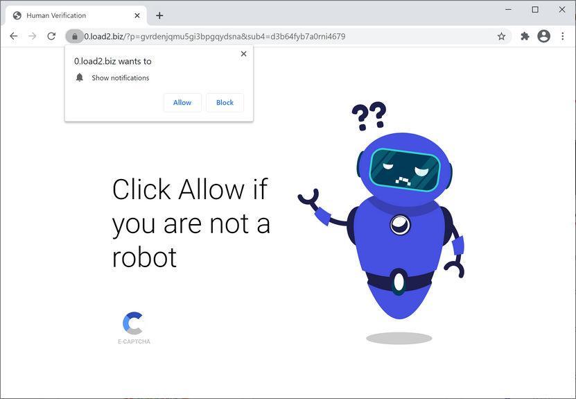 Image: Chrome browser is redirected to Load2.biz