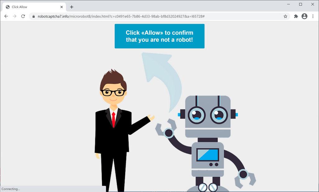  Image: Chrome browser is redirected to Robotcaptcha7.info