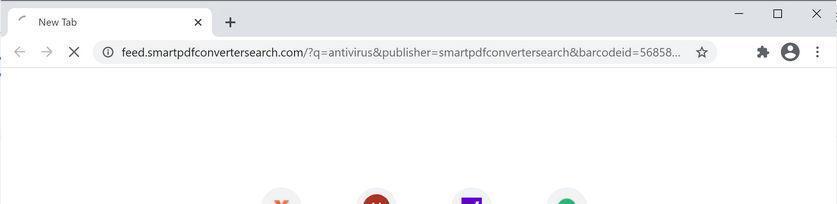 Image: Chrome browser is redirected to SmartPDFConverterSearch Search