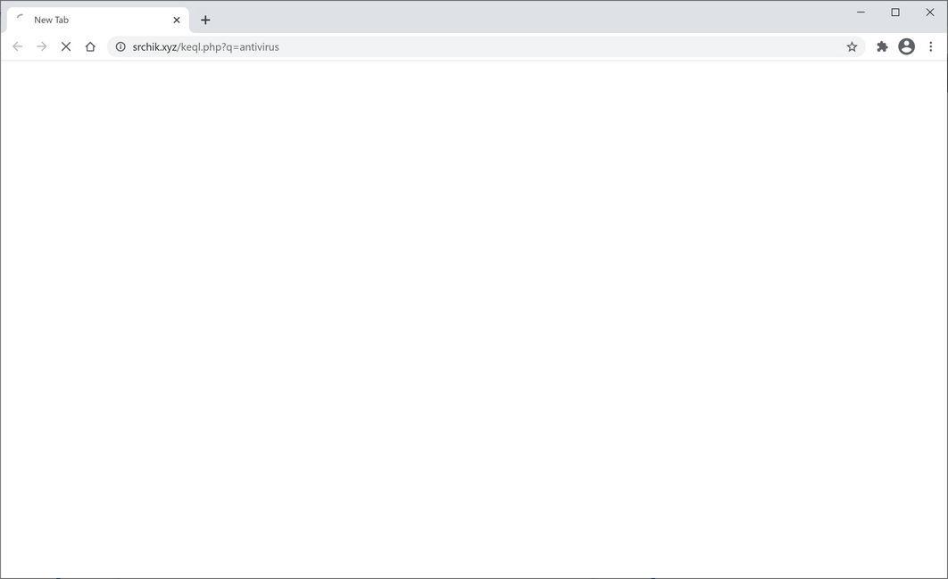 Image: Chrome browser is redirected to Srchik.xyz