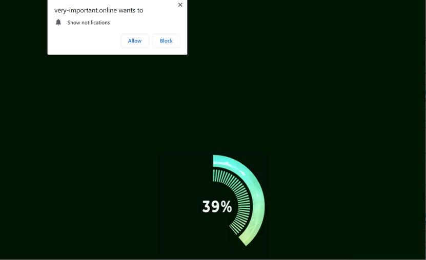 Image: Chrome browser is redirected to Very-important.online