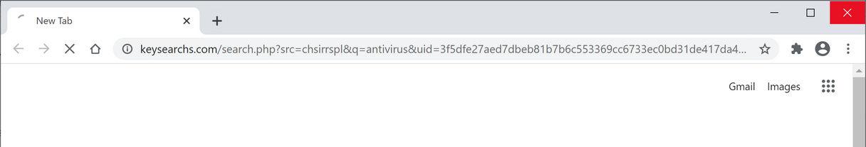 Image: Easy Searching App redirecting search query through keysearchs.com