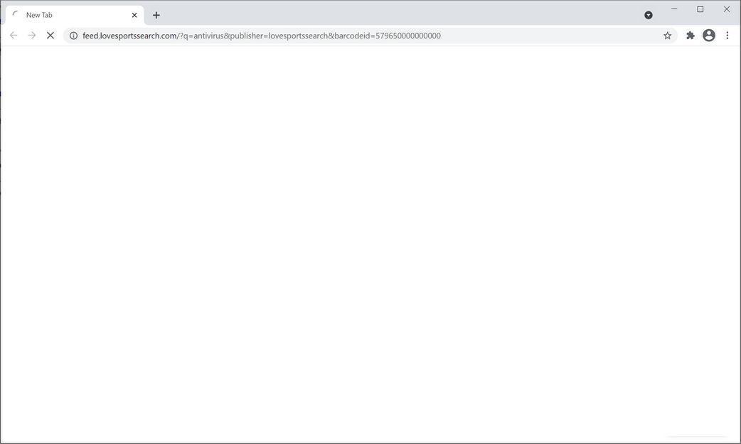 Image: Chrome browser is redirected to LoveSportsSearch Search