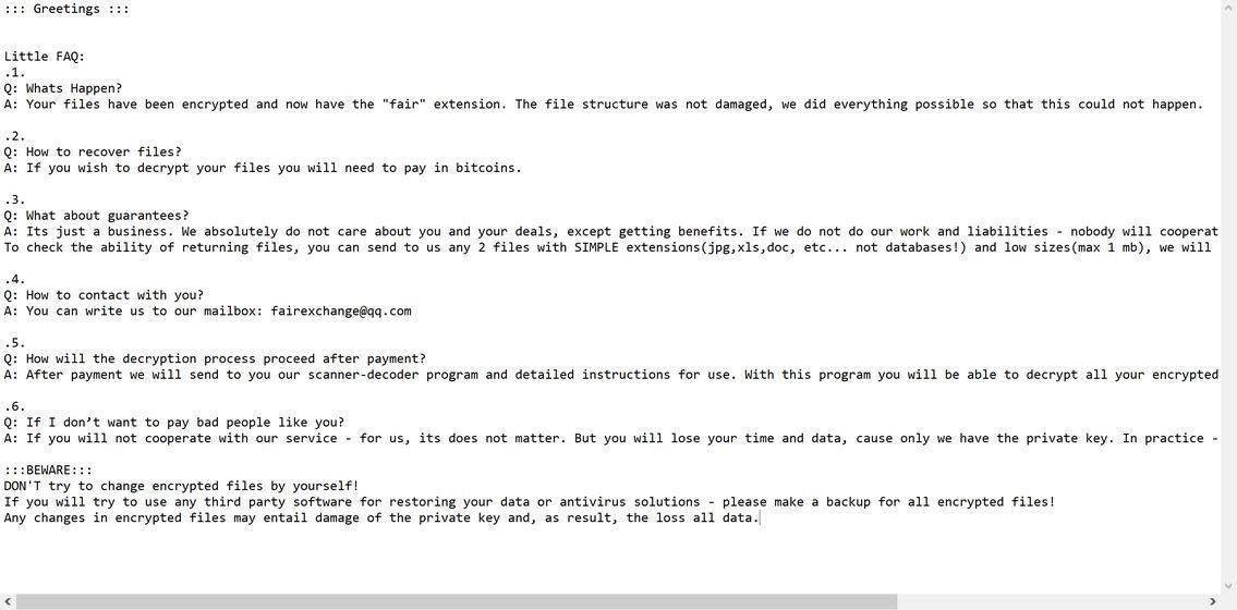 Image: FAIR ransomware