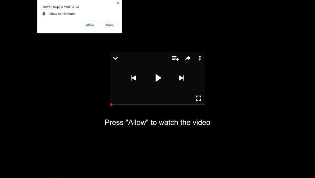 Image: Chrome browser is redirected to Newkino.pro