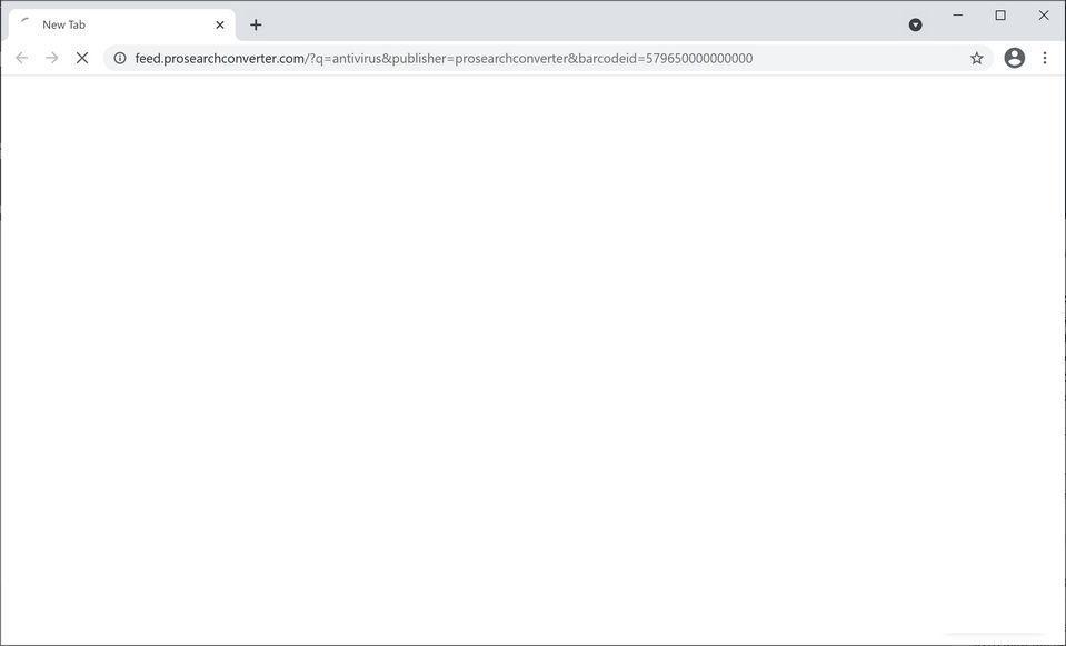 Image: Chrome browser is redirected to ProSearchConverter Search