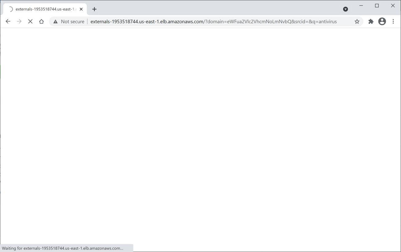 Image: Chrome browser is redirected to Amazonaws.com