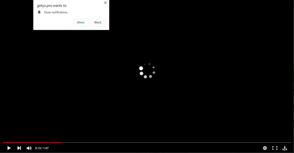 Image: Chrome browser is redirected to Getyu.pro