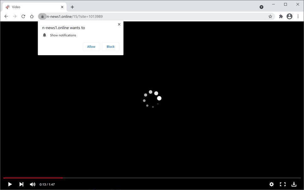 Image: Chrome browser is redirected to N-news1.online