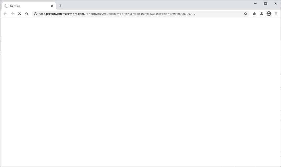 Image: Chrome browser is redirected to PDFConverterSearchPro Search