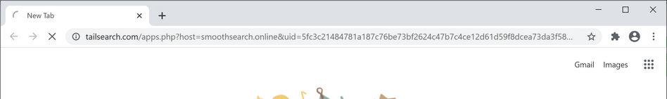 Image: QuickTab Plus redirecting search query through tailsearch.com