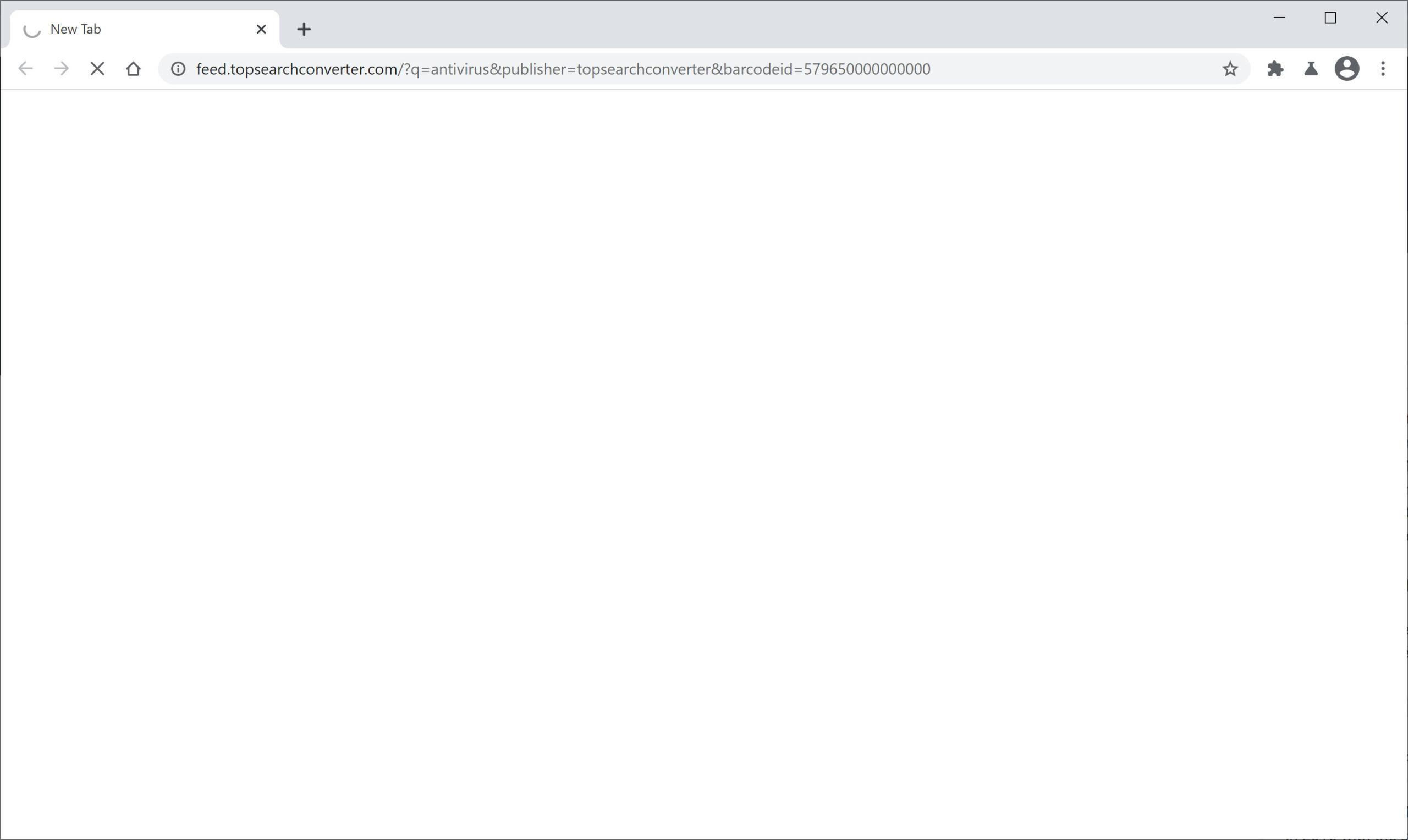 Image: Chrome browser is redirected to TopSearchConverter Search