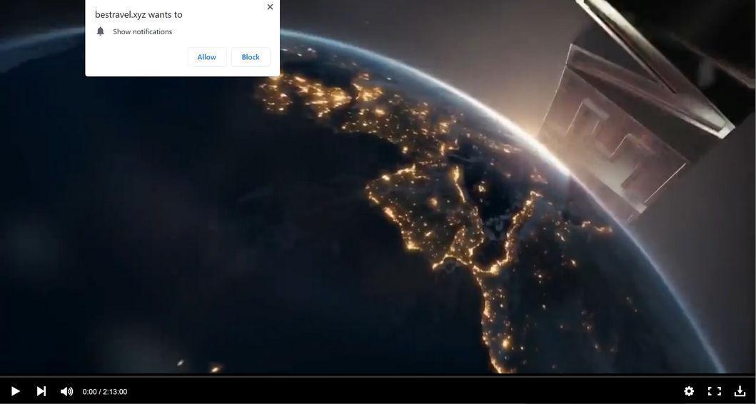Image: Chrome browser is redirected to Bestravel.xyz