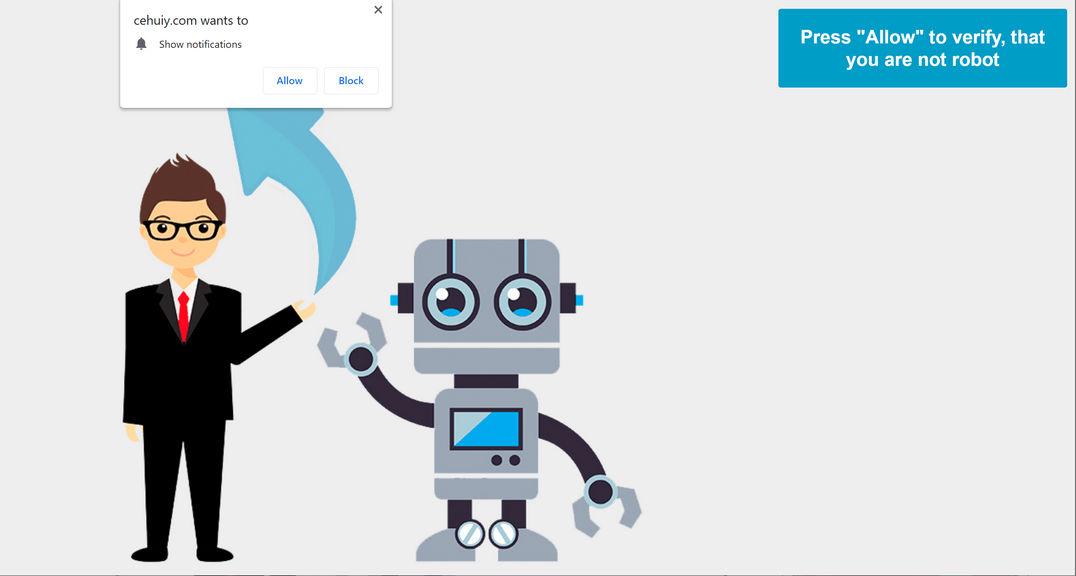 Image: Chrome browser is redirected to Cehuiy.com