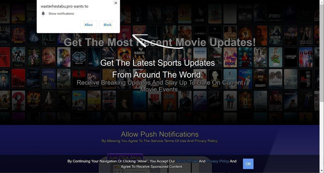 Image: Chrome browser is redirected to Wasterhestabu.pro