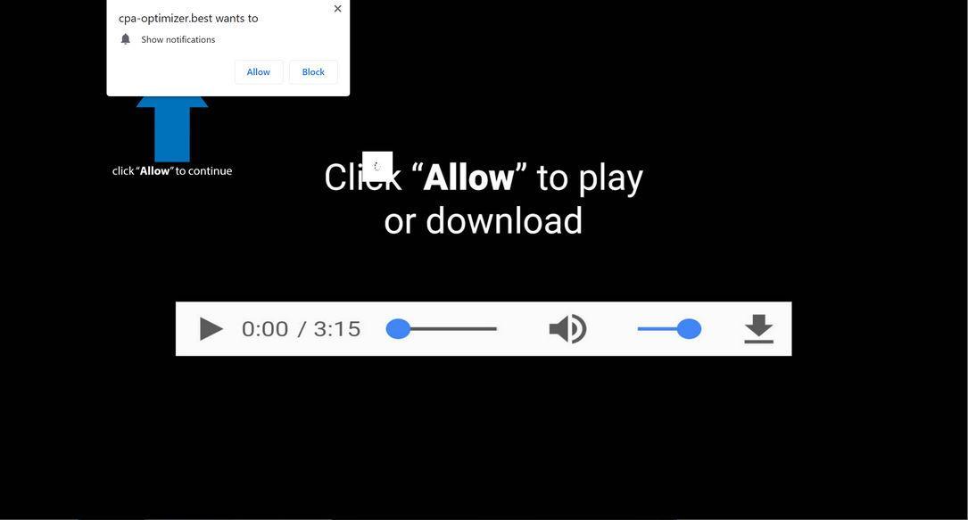 Image: Chrome browser is redirected to Cpa-optimizer.best