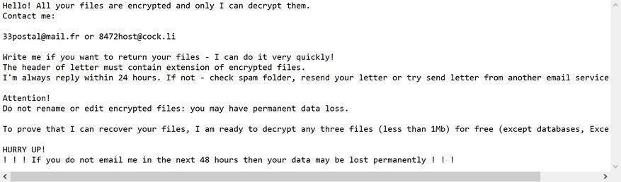 Image: Fhgdrzxis ransomware