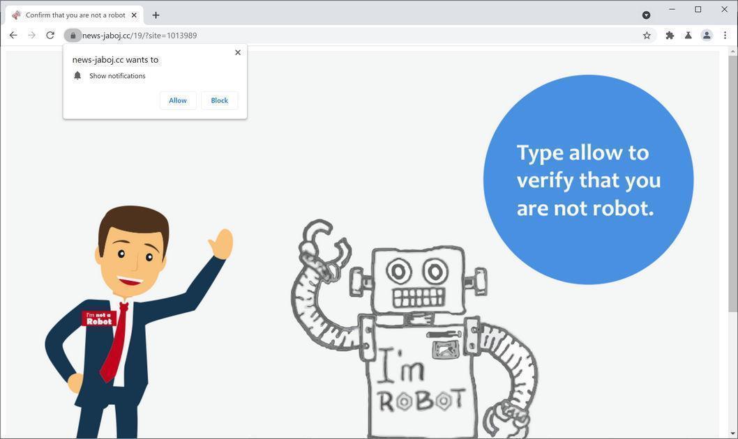 Image: Chrome browser is redirected to News-jaboj.cc