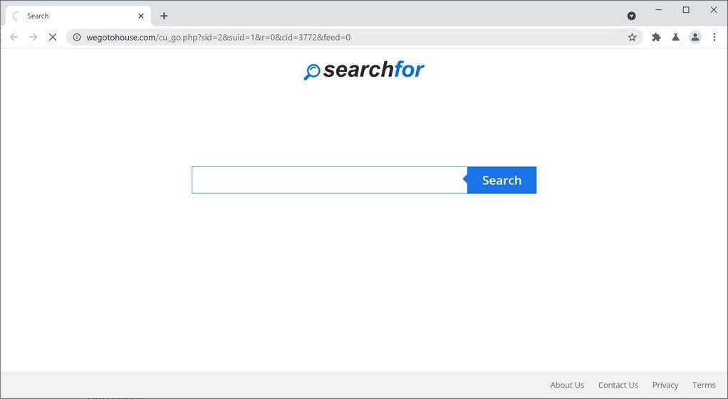 Image: Chrome browser is redirected to Wegotohouse.com