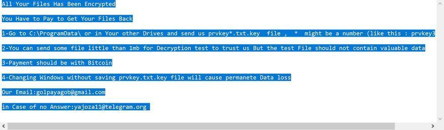 Image: Yajoza ransomware