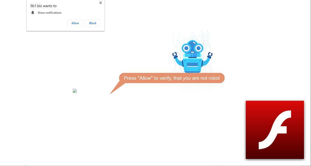 Image: Chrome browser is redirected to Lib1.biz