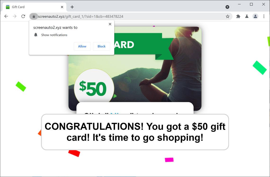 Image: Chrome browser is redirected to Screenauto2.xyz