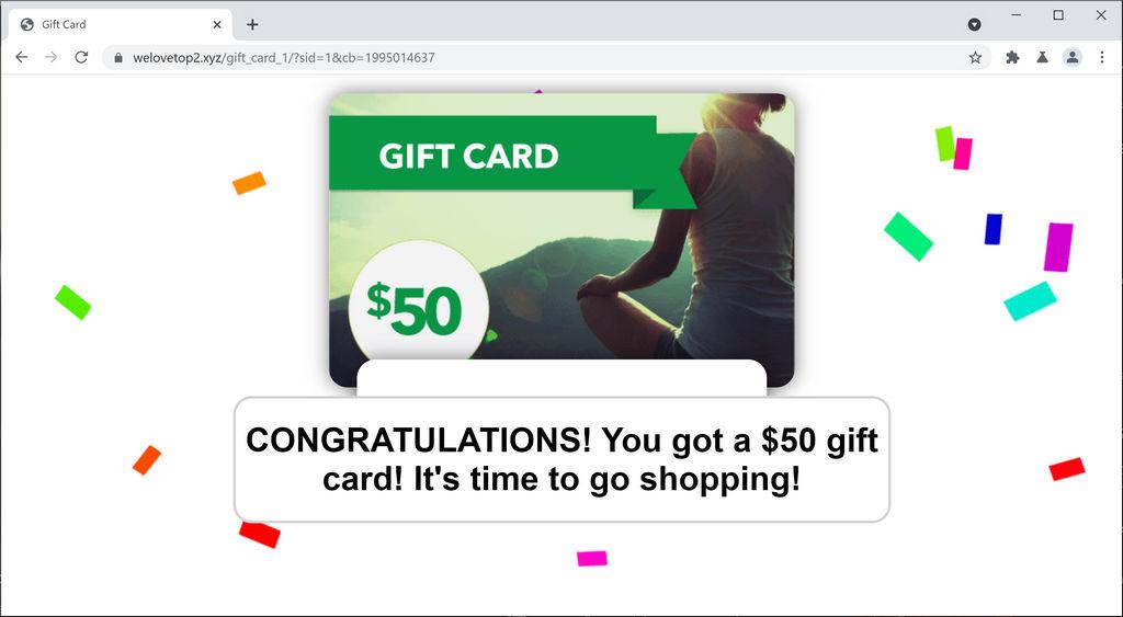 Image: Chrome browser is redirected to Welovetop2.xyz