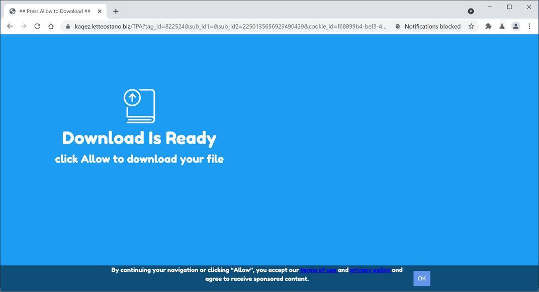 Image: Chrome browser is redirected to Letteostano.biz