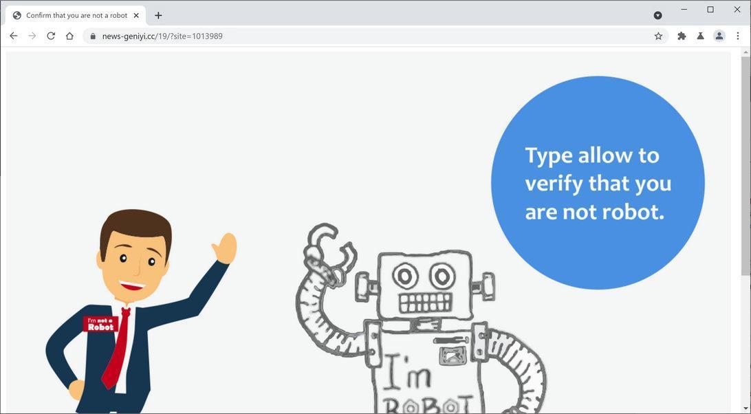 Image: Chrome browser is redirected to News-geniyi.cc