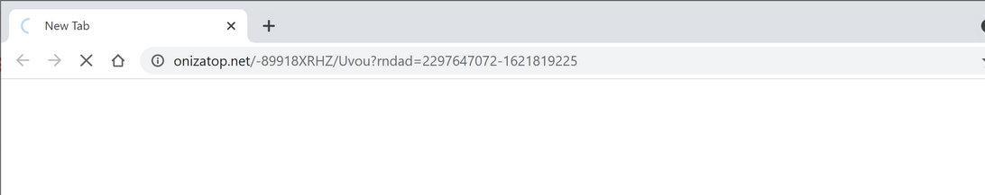 Image: Chrome browser is redirected to Onizatop.net