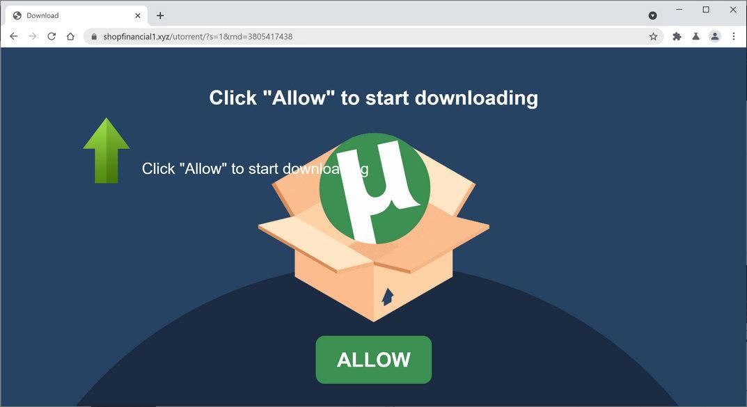 Image: Chrome browser is redirected to Shopfinancial1.xyz