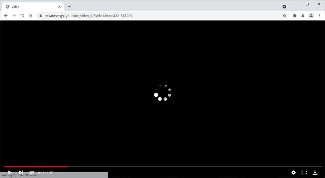 Image: Chrome browser is redirected to Newnose.xyz