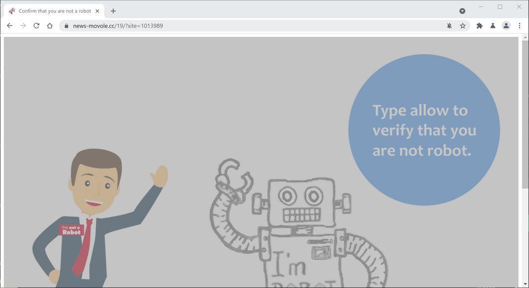 Image: Chrome browser is redirected to News-movole.cc